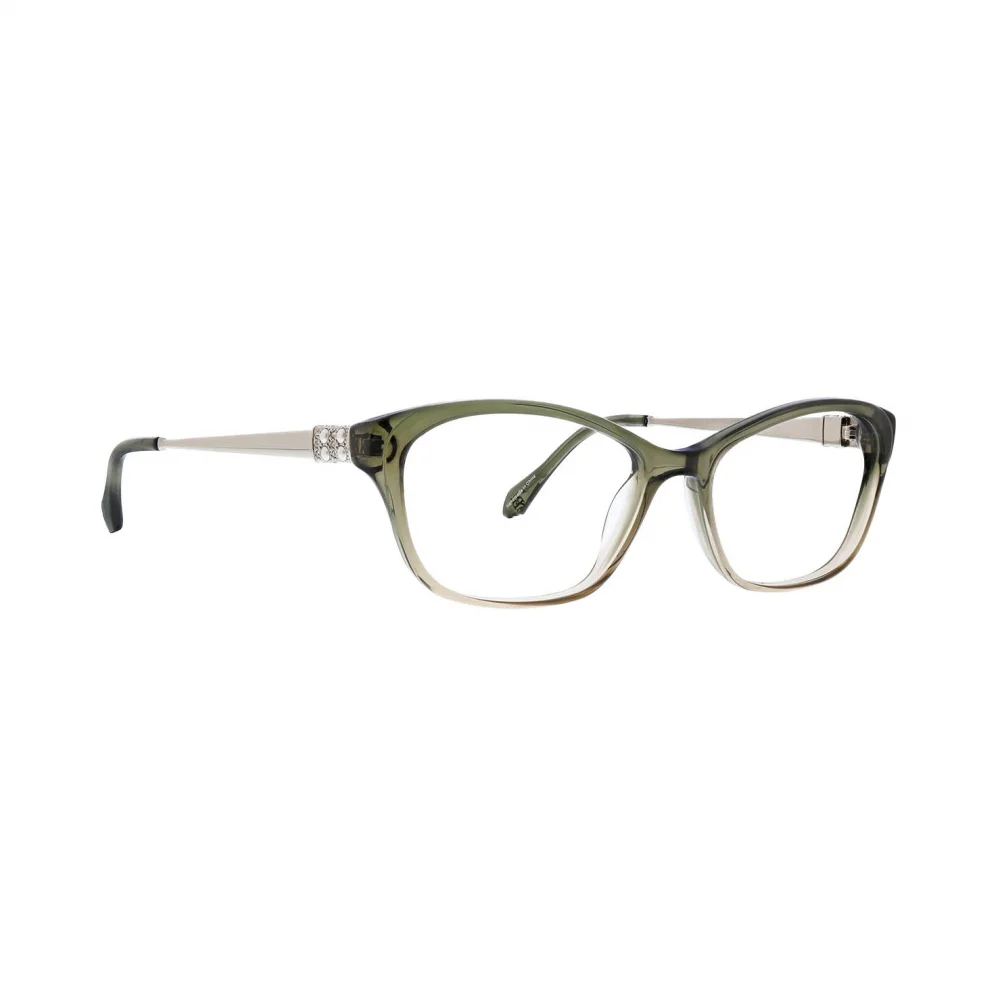 NWT Badgley Mischka KAROLINA Olive Rectangle 55mm Eyeglasses